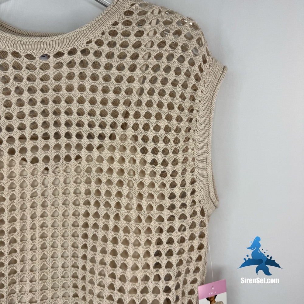 1271 NWT STEVE MADDEN Crochet Top – Small – Beige - Picture 5 of 16